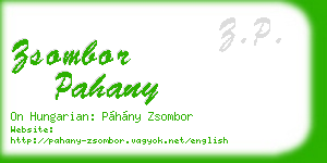 zsombor pahany business card