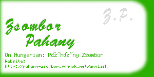 zsombor pahany business card